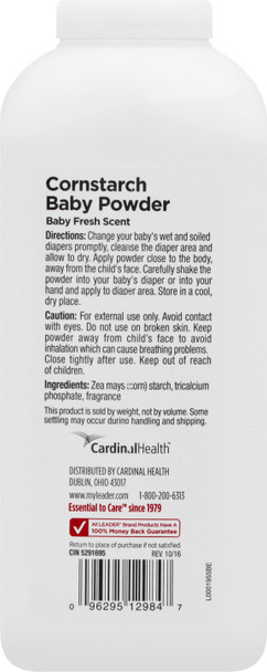 Leader Cornstarch Baby Powder 15 Oz