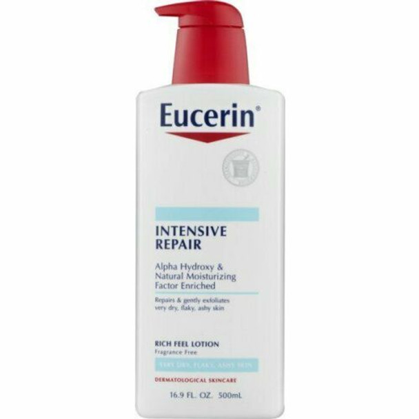 Eucerin Intensive Repair Lotion, For Very Dry Flaky Skin, Use After Hand Washing, 16.9 Fl. Oz. Bottle