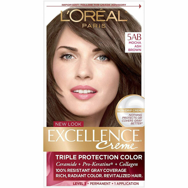 Exc H/C Ash Brwn 5ab Size 1ct L'Oreal Excellence Creme Hair Color Ash Brown #5ab