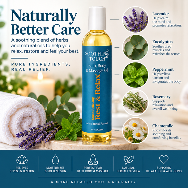 Soothing Touch Bath and Body Oil - Rest/Relax - 8 oz