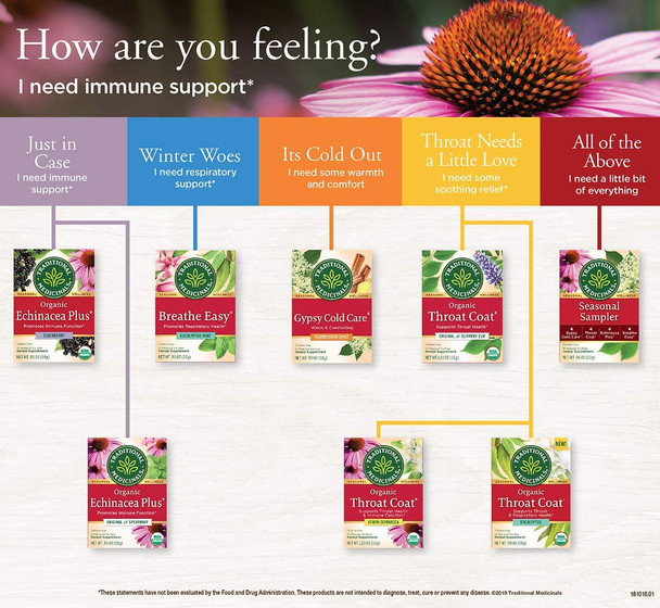Traditional Medicinals Tea Echinacea Elder Or