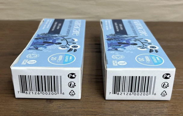 NATRACARE Non-Applicator 100% Organic Cotton Tampons, Regular, Totally Chlorine Free, Biodegradable and Compostable, 20 Count