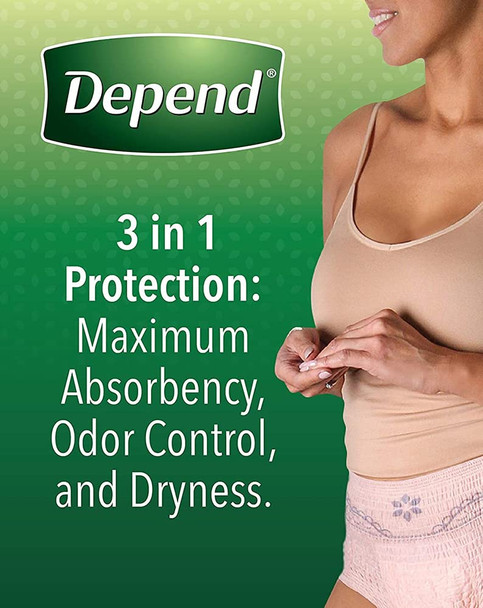 Depend Fit-Flex Underwear for Women Large Maximum Absorbency - 2 Packs of 17 ct