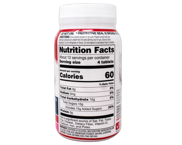 Leader Glucose Tablets, Raspberry Flavor, 50 Chewable Tablets