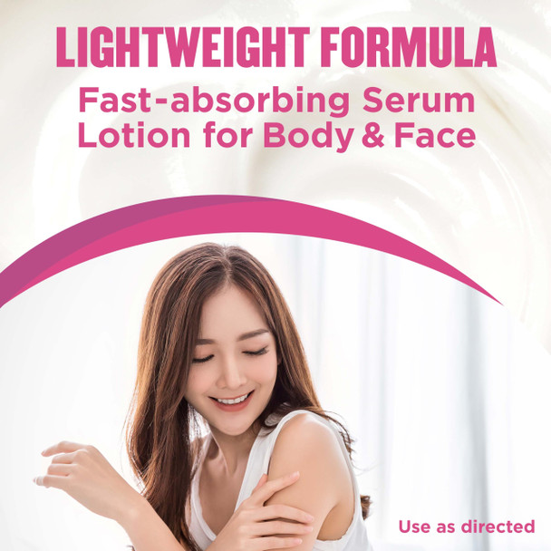 Gold Bond Plumping Collagen Body and Face Serum Lotion, Lightweight Hydrating Moisturizer with Collagen Peptide Complex, Jojoba and Grapeseed Oils to Visibly Plump Skin, Cherry Blossom Scent, 8 oz