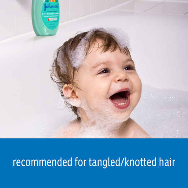 Johnson's No More Tangles 2-in-1 Detangling Hair Shampoo & Conditioner for Kids & Toddlers, Gentle & Tear-Free, Hypoallergenic & Free of Parabens, Phthalates, Sulfates & Dyes, 20.3 fl. oz