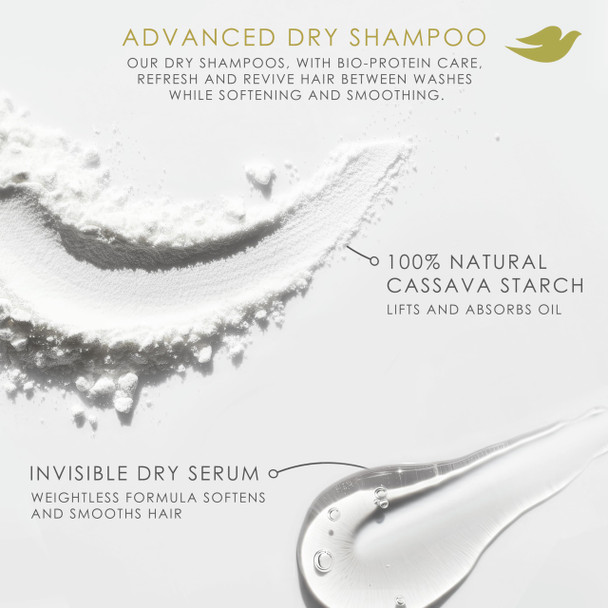 Dove Advanced Dry Shampoo Volume & Fullness Refresh & Revive Flat Hair Without Water for 2 Days of Freshness & Bounce 5 oz