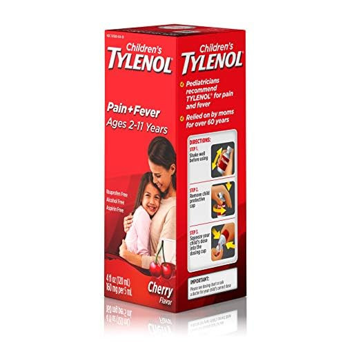 Children's Tylenol Oral Suspension Medicine with Acetaminophen; Cherry; 4 fl. oz