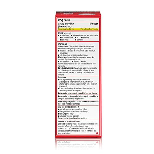 Children's Tylenol Oral Suspension Medicine with Acetaminophen; Cherry; 4 fl. oz