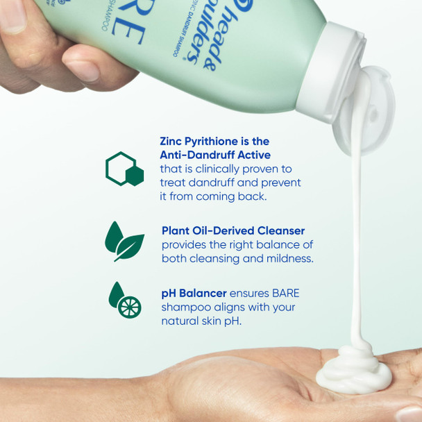 Head & Shoulders Anti-Dandruff Shampoo, BARE Soothing Hydration, 1% Pyrithione Zinc, Dry Scalp Relief, Free of Sulfates, Silicones, Dyes, 13.5 fl oz