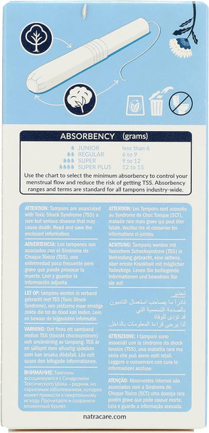 Natracare Organic Cotton Super Tampons with Cardboard Applicator, Plastic Free, Chlorine Free, Biodegradable & Compostable (1 Pack, 16 Tampons Total)