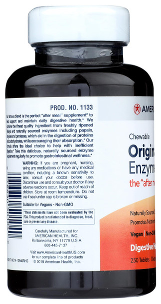 American Health Papaya Enzyme Plus, 250 CT