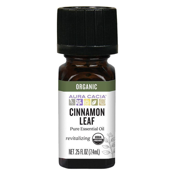 Aura Cacia Essential Oil Cinnamon Leaf (Cinnamomum verum) 0.25 oz