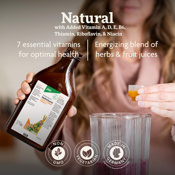 Floradix Epresat Adult Liquid Multivitamin - Herbal Supplement - Daily Supplement with Vitamin A, D, B6, Milk Thistle & More - Supports Energy & Liver Health - Vegetarian, Non-GMO - 16.9 fl oz