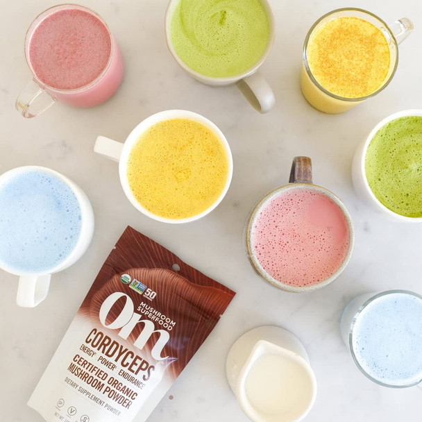 OM MUSHROOM SUPERFOOD Cordyceps Organic Mushroom Powder, 3.5 Ounce, 50 Servings, Energy, Power, Stamina and Endurance Support, Superfood Supplement for Sports Performance