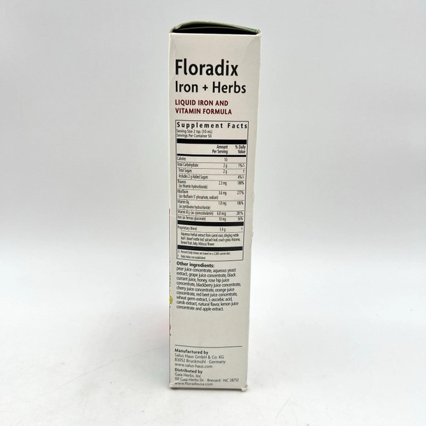 Flora, Floradix Iron + Herbs, Natural Liquid Iron Supplement, 17 fl Ounce (500 ML)