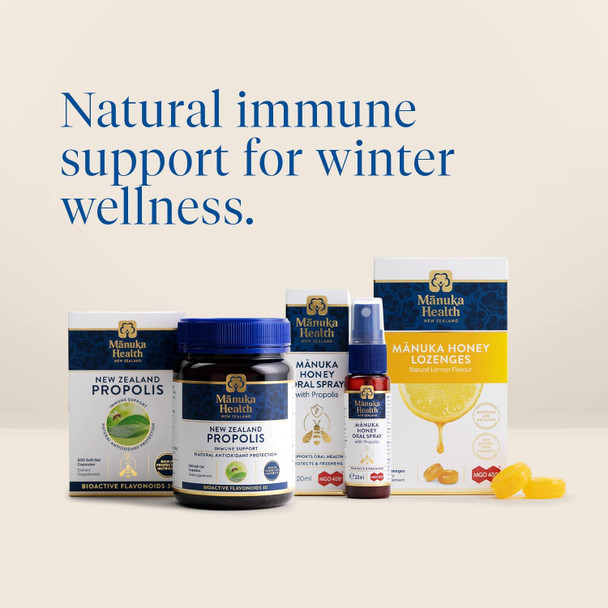 Manuka Health Manuka Honey Lozenges  15 Lemon Flavored Lozenges  Natural Throat Lozenges Infused with Raw Manuka Honey and Vitamin C for Immune Support