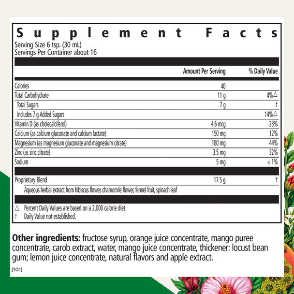 Floradix Calcium Magnesium Liquid Mineral & Vitamin Formula - Bone Support Supplement with Calcium, Magnesium, Vitamin D & Zinc - Vegetarian & Non-GMO - 16.9 fl oz