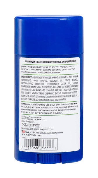 Dr Teal's Aluminum Free Deodorant - Eucalyptus - Paraben & Phthalate Free - 2.65 oz