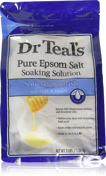 Dr Teals Epsom Salt Soaking Solution Soften & Nourish with Milk & Honey 3 lbs