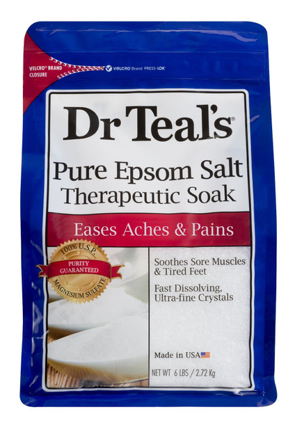 Dr Teal's Pure Epsom Salt Therapeutic Soaking Solution Relieves Pains 96 Ounce