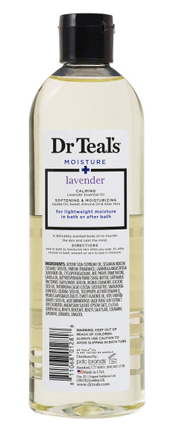 Dr Teal's Moisturizing Bath and Body Oil, Soothe & Sleep with Lavender Essential Oil, 8.8 fl oz