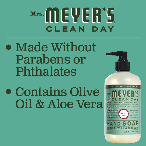 Mrs. Meyer's Clean Day 14104 Basil Scent Liquid Hand Soap, 12.5 oz. - Quantity 6