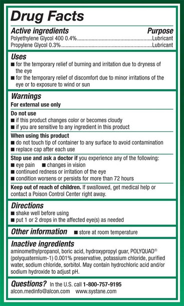 Systane Ultra Lubricant Eye Drops, .33 fl oz (10 ml) - (2 Bottles)