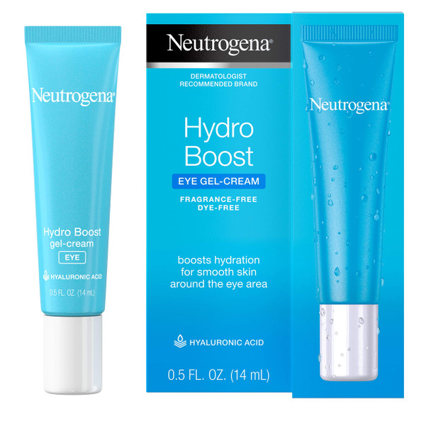 Neutrogena Hydro Boost Hydrating Gel Eye Cream with Hyaluronic Acid, Dermatologist Recommended Water Gel Under-Eye Cream, Oil-, Dye- & Fragrance Free, 0.5 fl. oz