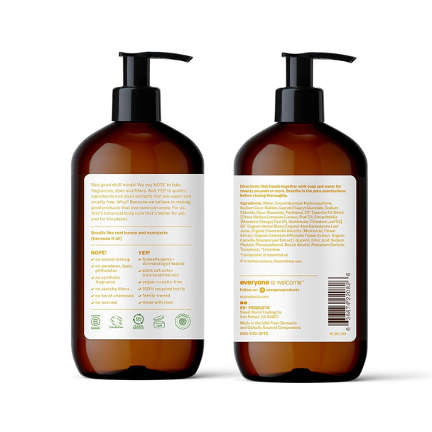 Everyone Liquid Hand Soap, 12.75 Ounce (Pack of 1), Meyer Lemon and Mandarin, made with Essential Oils for kitchen and bathroom