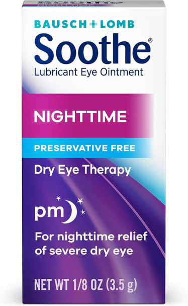 Soothe Preservative-Free Lubricant Eye Ointment, Nighttime Relief for Severe Dry & Irritated Eyes, Gentle for Sensitive Eyes, 0.12 Fl Oz
