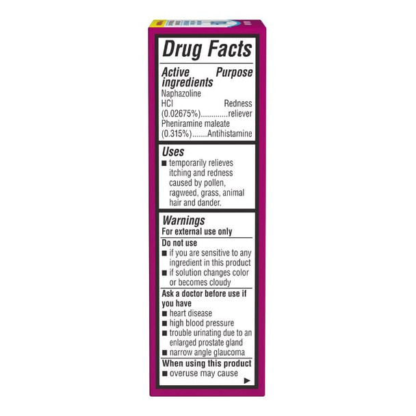 Opcon-A Allergy Eye Drops by Bausch + Lomb, for Itch and Redness Relief, Red and Itchy Eyes Antihistamine Eye Drop, Clinically Proven Treatment, 0.5 Fl Oz