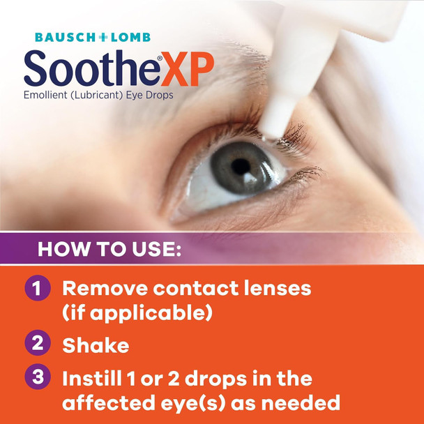 Soothe XP Eye Drops for Dry Eye Symptoms, Xtra Protection Lubricating Eye Drops, Restores Moisture, Relieves Irritation and Protects Against Tear Loss, Advanced Dry Eye Therapy, 0.5 Fl Oz