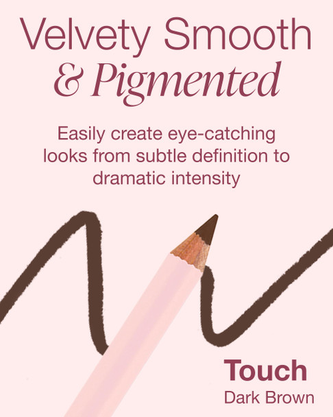 Mineral Fusion Eye Pencil (Dark Brown - Touch) - Eyeliner with Soothing Chamomile, Meadowfoam & Vitamin E - Smooth & Long Lasting, Hypoallergenic, Non-Irritating Eye Makeup
