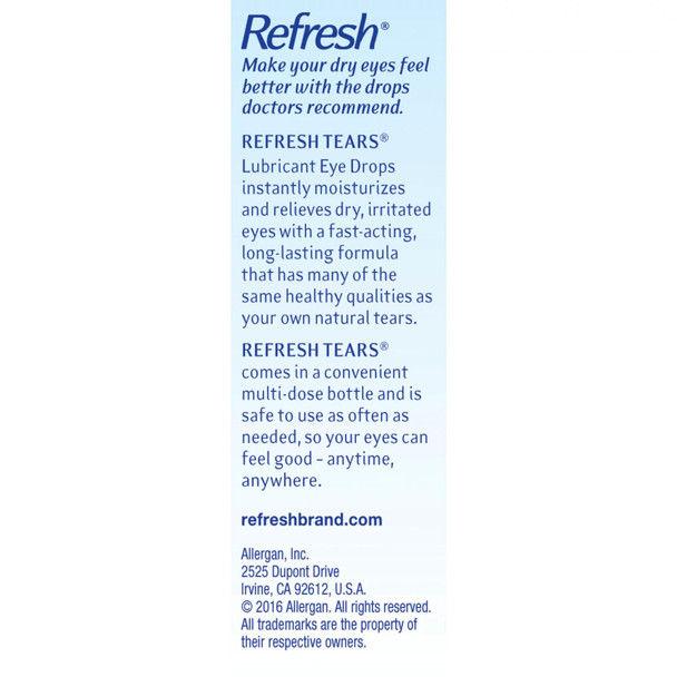 Refresh Tears Lubricant Eye Drops - 2 - 0.5 oz, Pack of 6