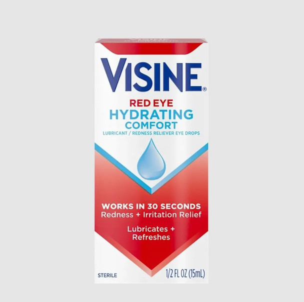 Visine Red Eye Hydrating Comfort Redness Relief and Lubricant Eye Drops to Help Moisturize and Relieve Red Eyes 0.28 fl. oz
