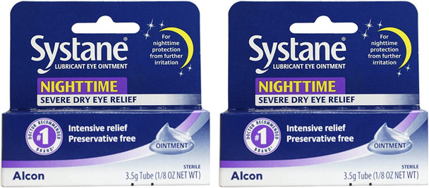 Systane Nighttime Lubricant Eye Ointment 3.5g Tube - Pack of 2