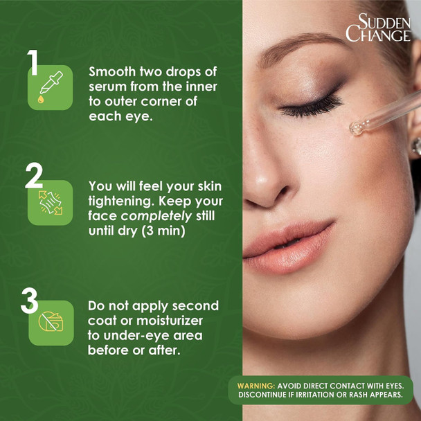 Sudden Change Instant Under-Eye Firming Serum - (Classic Formula) Under-Eye Bags Treatment for Puffiness, Lines, & Wrinkles - Wear With or Without Makeup - 3 Minute Results (0.23 oz)