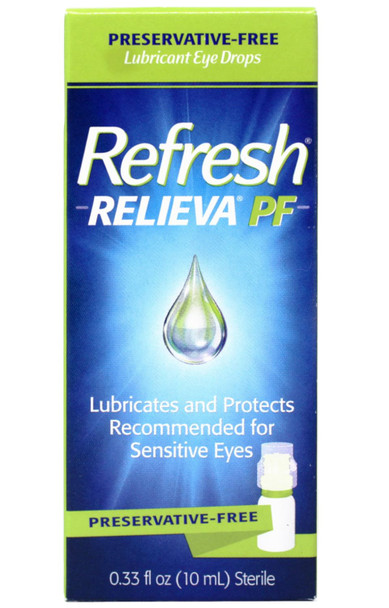 Refresh RELIEVA Preservative-Free Lubricant Eye Drops for Sensitive Eyes, 0.33 FL OZ (10 ml) - 3 Pack