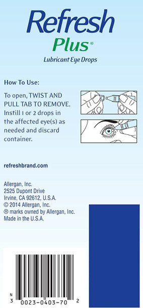 REFRESH Plus Lubricant Eye Drops Single-Use Containers 70 Each (Pack of 3)