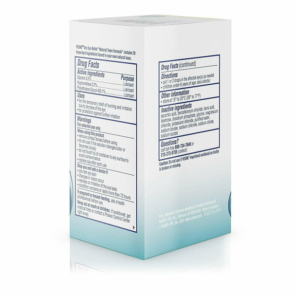 Visine Dry Eye Relief Lubricant Eye Drops with Glycerin to Moisturize and...