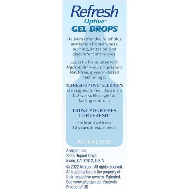 REFRESH Optive Gel Drops Lubricant Eye Gel 0.33 oz (Pack of 2)