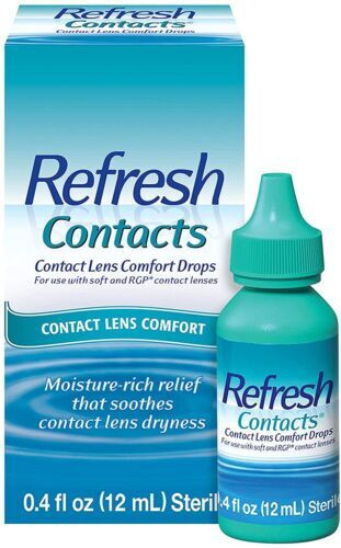 Refresh Contacts Contact Lens Comfort Drops For Dry Eyes Sterile 0.4 Oz 3 Pack