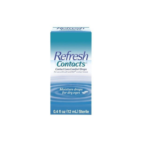 Refresh Contacts Contact Lens Comfort Drops For Dry Eyes Sterile 0.4 Oz 3 Pack
