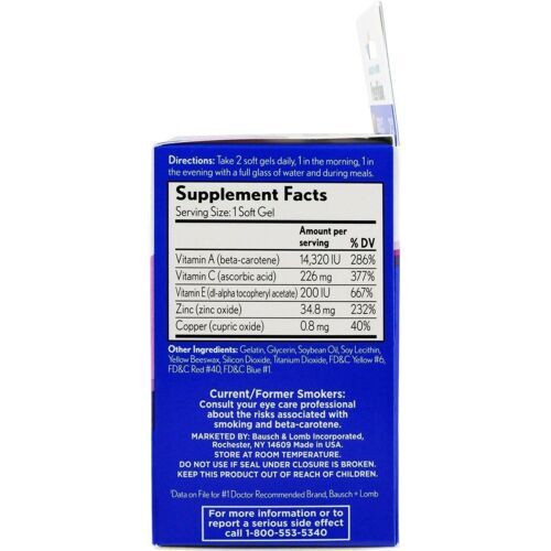 Bausch & Lomb Preservision Ared Eye Vitamin & Mineral Supplement Softgels 60ct