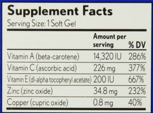 Bausch & Lomb Preservision Ared Eye Vitamin & Mineral Supplement Softgels 60ct