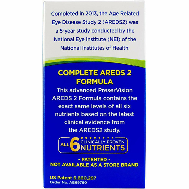 Preser Vision Areds 2 Formula Eye Vitamin & Mineral Softgels Supplement 60 Count