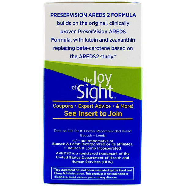 Preser Vision Areds 2 Formula Eye Vitamin & Mineral Softgels Supplement 60 Count