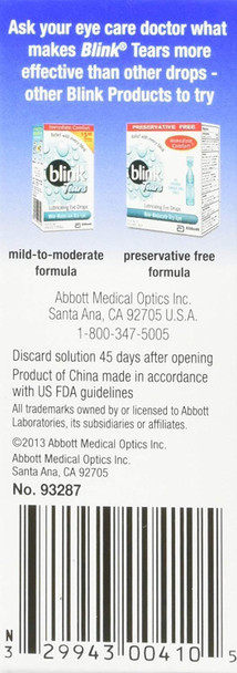 Blink Gel Tears Lubricating Eye Drop Moderate Severe Dry Sterile 0.34oz 2 Pack