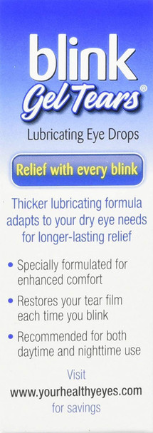 Blink Gel Tears Lubricating Eye Drop Moderate Severe Dry Sterile 0.34oz 2 Pack